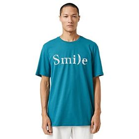 Koton 3SAM10079HK Petrol 700 Erkek Pamuk Jersey T-Shirt