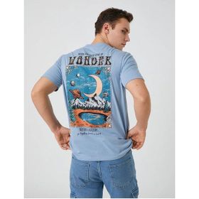 Koton 3SAM10087HK Mavi Erkek T-Shirt