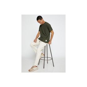 Koton 3SAM10096HK Haki Bisiklet Yaka Erkek T-shirt