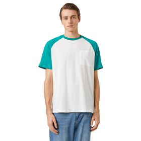 Koton 3SAM10098HK Orta İndigo 740 Erkek Jersey Pamuk T-Shirt