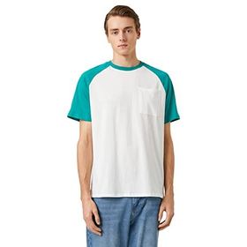 Koton 3SAM10098HK Orta İndigo 740 Erkek Jersey Pamuk T-Shirt