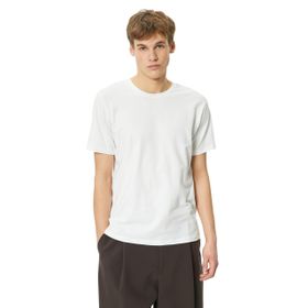 Koton 3SAM10182HK 000 Beyaz Erkek Viskoz Jersey Basic Kısa Kollu O Yaka T-Shirt