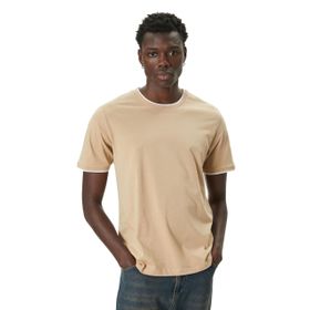Koton 3SAM10183HK057 Bej Erkek T-Shirt