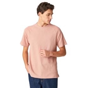 Koton 3SAM10249HK 250 Pembe Basic Bisiklet Yaka Erkek T-shirt