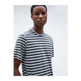 Koton 3SAM10350HK Çizgili Erkek T-Shirt