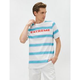 Koton 3SAM10367HK6S8 Turkuaz Erkek T-Shirt