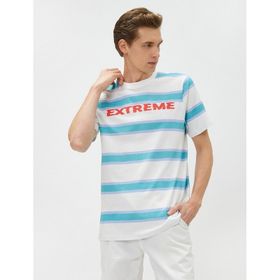 Koton 3SAM10367HK6S8 Turkuaz Erkek T-Shirt
