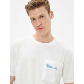 Koton 3SAM10411HK Kırık Beyaz Erkek T-shirt