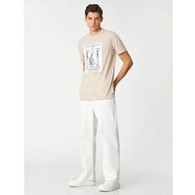 Koton 3SAM10459HK Bej Erkek T-shirt