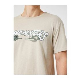Koton 3SAM10602HK Bej Erkek T-Shirt