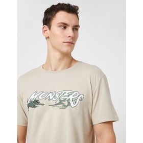 Koton 3SAM10602HK Bej Erkek T-Shirt