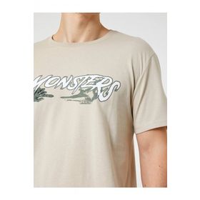 Koton 3SAM10602HK Bej Erkek T-Shirt