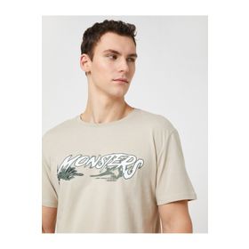 Koton 3SAM10602HK Bej Erkek T-Shirt