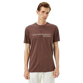 Koton 3SAM10805HK Kahverengi Erkek T-shirt
