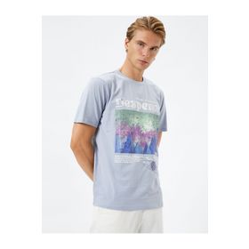Koton 3SAM10817HK Lila Erkek T-shirt