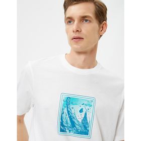 Koton 3SAM10840HK Beyaz Erkek T-shirt
