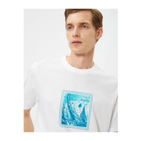 Koton 3SAM10840HK Beyaz Erkek T-shirt