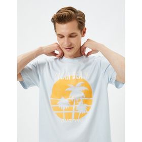 Koton 3SAM10848HK Mavi Erkek T-shirt