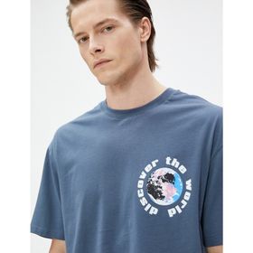 Koton 3SAM10852HK Lacivert Erkek T-shirt