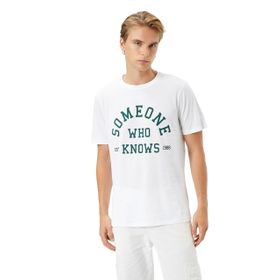 Koton 3SAM10856HK Beyaz Erkek T-shirt