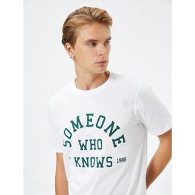 Koton 3SAM10856HK Beyaz Erkek T-shirt