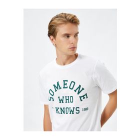 Koton 3SAM10856HK Beyaz Erkek T-shirt