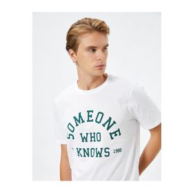 Koton 3SAM10856HK Beyaz Erkek T-shirt