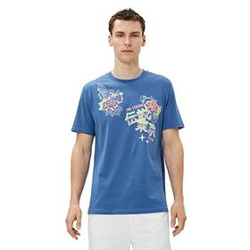 Koton 3SAM10857HK 601 Mavi Erkek Jersey Kısa Kollu Bisiklet Yaka T-Shirt