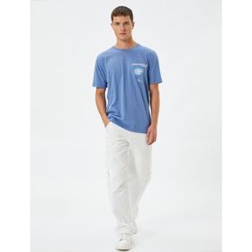 Koton 3SAM10866HK Mavi Erkek T-shirt
