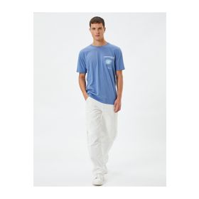 Koton 3SAM10866HK Mavi Erkek T-shirt