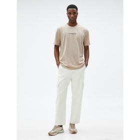 Koton 3SAM10951HK Bej Erkek T-shirt