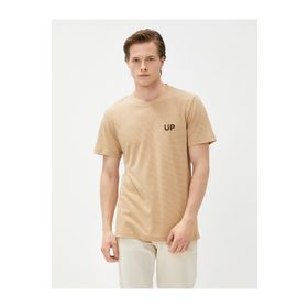 Koton 3SAM10957HK Bej Erkek T-shirt