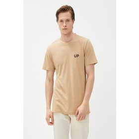 Koton 3SAM10957HK Bej Erkek T-shirt