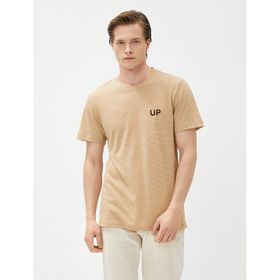 Koton 3SAM10957HK Bej Erkek T-shirt