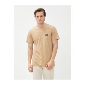 Koton 3SAM10957HK Bej Erkek T-shirt