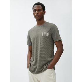 Koton 3SAM10958HK Haki Erkek T-shirt