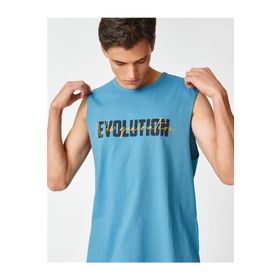 Koton 3SAM30019MK 780 Yeşil Erkek Pamuk Jersey Kolsuz T-Shirt