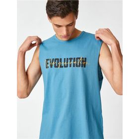 Koton 3SAM30019MK 780 Yeşil Erkek Pamuk Jersey Kolsuz T-Shirt
