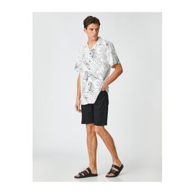 Koton 3SAM40173ND 999 Siyah Erkek Denim Short