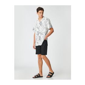 Koton 3SAM40173ND 999 Siyah Erkek Denim Short