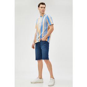 Koton 3SAM40220ND 741 Koyu İndigo Erkek Pamuk Denim Şort