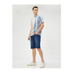 Koton 3SAM40220ND 741 Koyu İndigo Erkek Pamuk Denim Şort