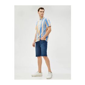 Koton 3SAM40220ND 741 Koyu İndigo Erkek Pamuk Denim Şort