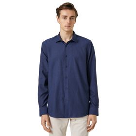 Koton 3SAM60029HW Lacivert 716 Erkek Pamuk Woven Tops Gömlek