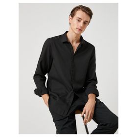 Koton 3SAM60029HW Lacivert 716 Erkek Pamuk Woven Tops Gömlek