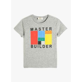 Koton 3SKB10063TK 023 Gri Erkek Çocuk Pamuk Jersey T-Shirt