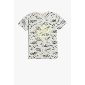 Koton 3SKB10077TK 655 Mavi Erkek Çocuk Pamuk Jersey Kısa Kollu T-Shirt