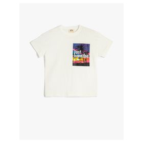 Koton 3SKB10130TK Beyaz Erkek Çocuk T-shirt