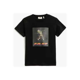 Koton 3SKB10204TK Baskılı Siyah Erkek Çocuk T-Shirt
