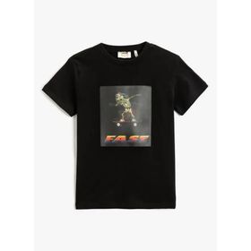 Koton 3SKB10204TK Baskılı Siyah Erkek Çocuk T-Shirt